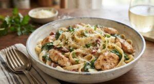 Creamy garlic chicken pasta