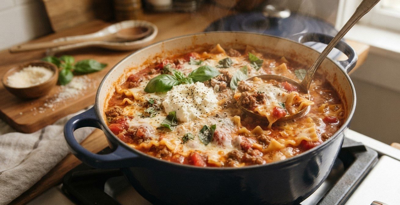One Pot Lasagna Soup