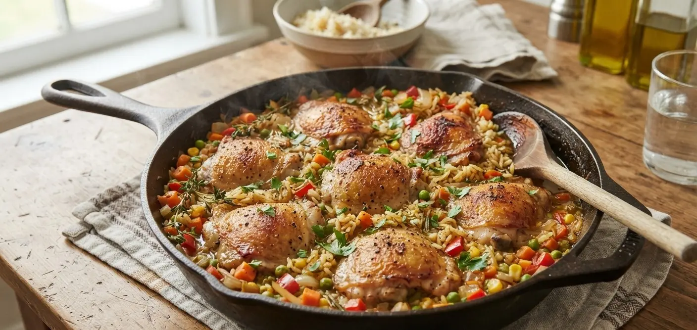 Easy One-Pot Garlic Butter Chicken and Rice
